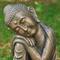 Glitzhome® 18" Faux Bronze Resting Buddha Garden Statue